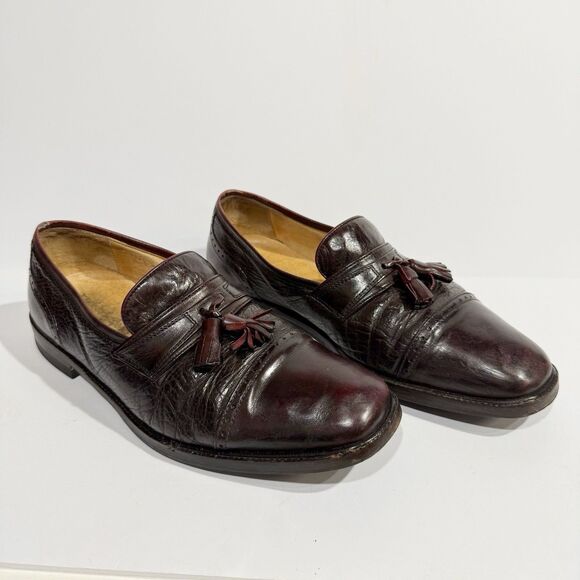 PRONTO UOMO Mens 10M Burgundy Tassel Loafers Made in Italy Leather Sole main image 5